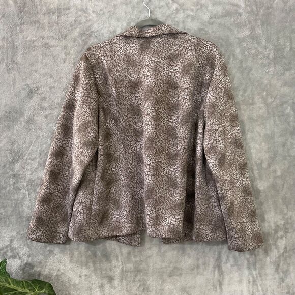 Chico’s Blazer Jacket Size XL Geometric abstract Print Open Front Knit Career - Picture 2 of 12